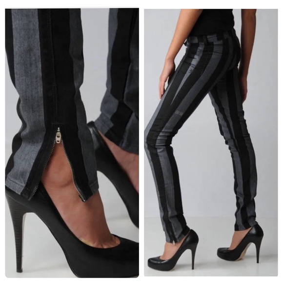 Ksubi super skinny jeans in jail bird striped 30 (д3783) - Picture 2 of 10